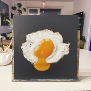 'Fried Egg' - 40 x 40 cm - Charcoal (ships 21st October)